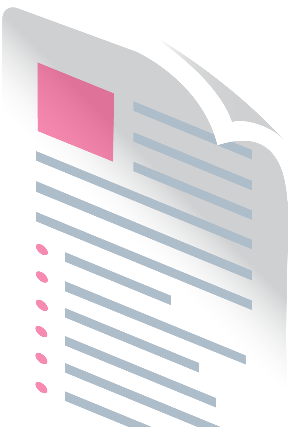 White paper graphic with pink box and bullet points