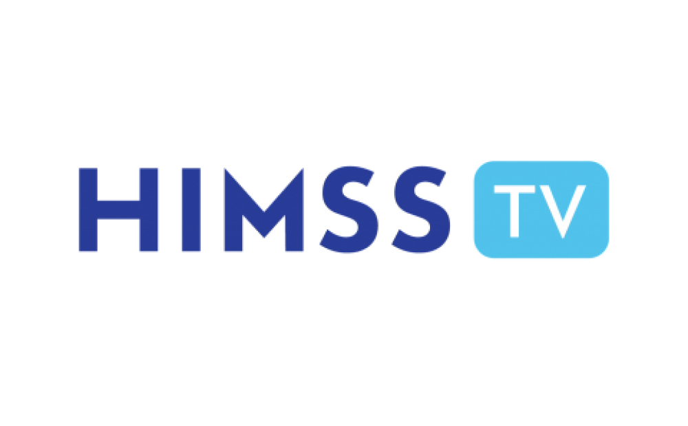 HIMSS TV Logo with a white background