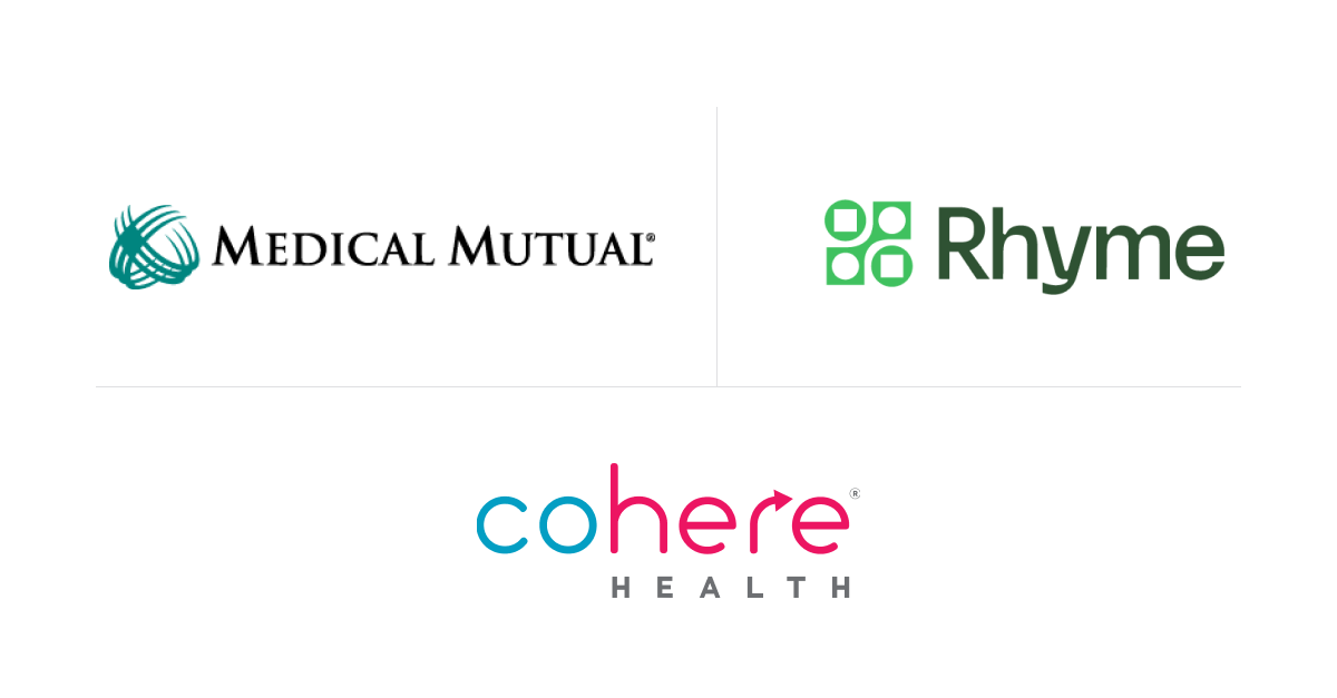 Medical Mutual, Rhyme, and Cohere logos
