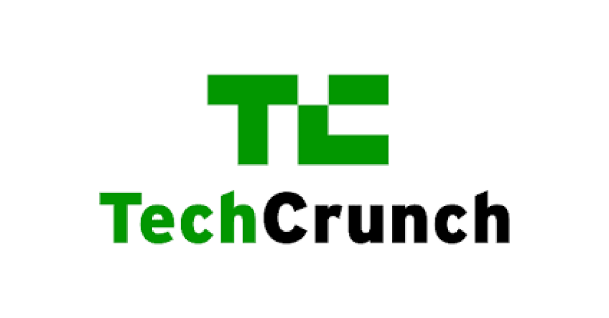 TechCrunch logo with a white background