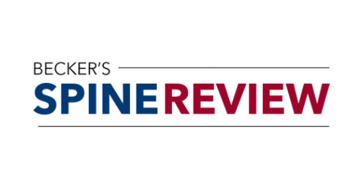 Becker's Spine Review logo with a white background